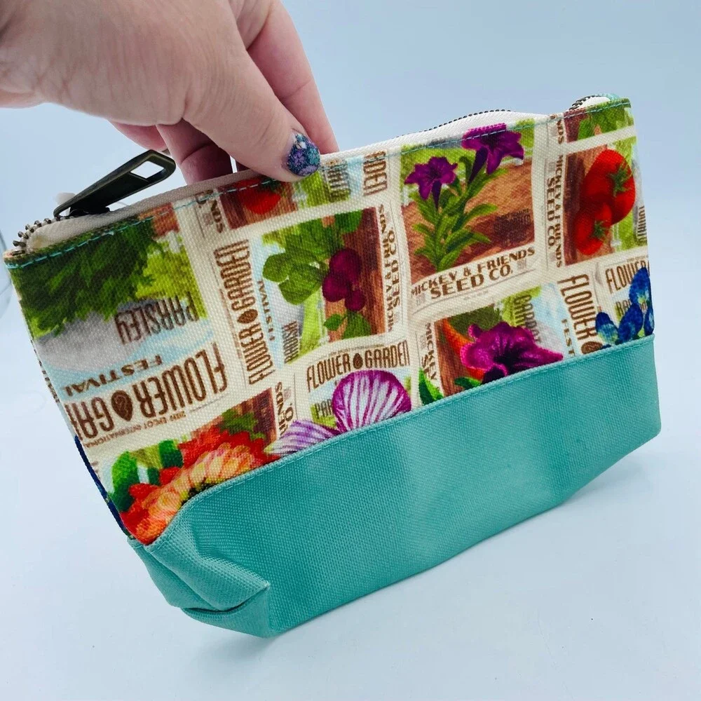 Disney World EPCOT Flower & Garden Festival Seed Packet Zipper Pouch Bag NWT
